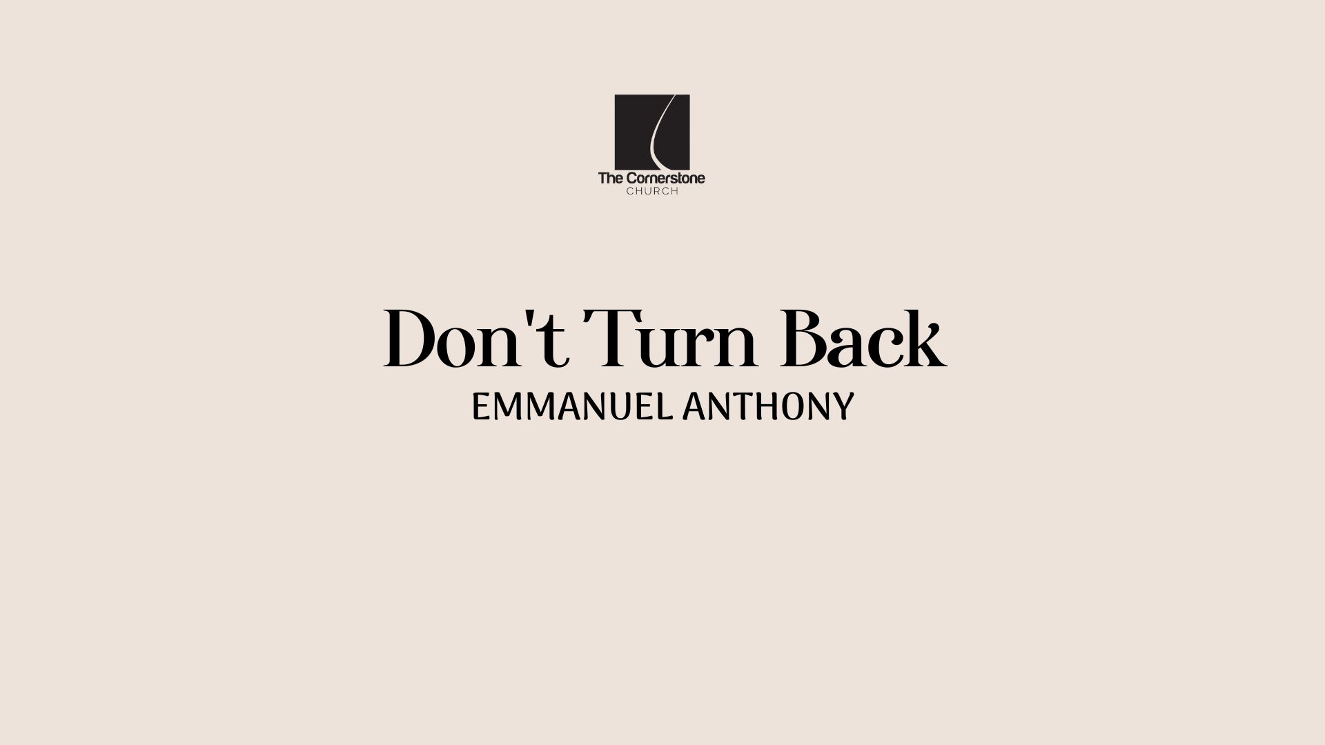 Don’t Turn Back